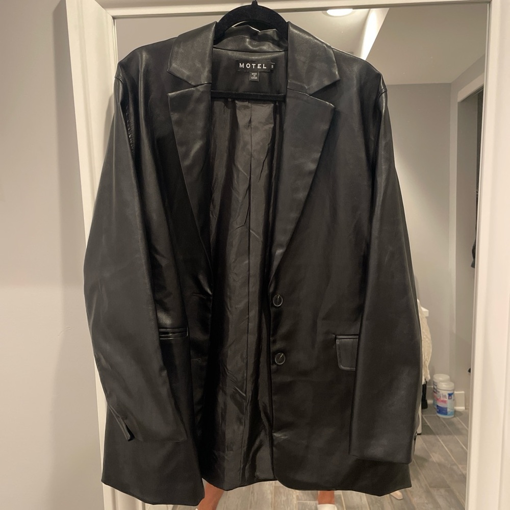 Motel Rocks oversized leather jacket